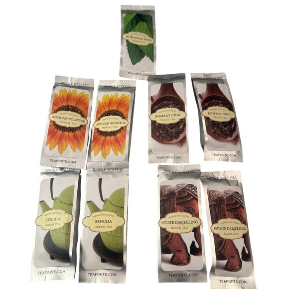 Tea Forte Pouches Single Steeps Loose Leaf Tea World Sampler Bombay Sealed - Picture 1 of 11